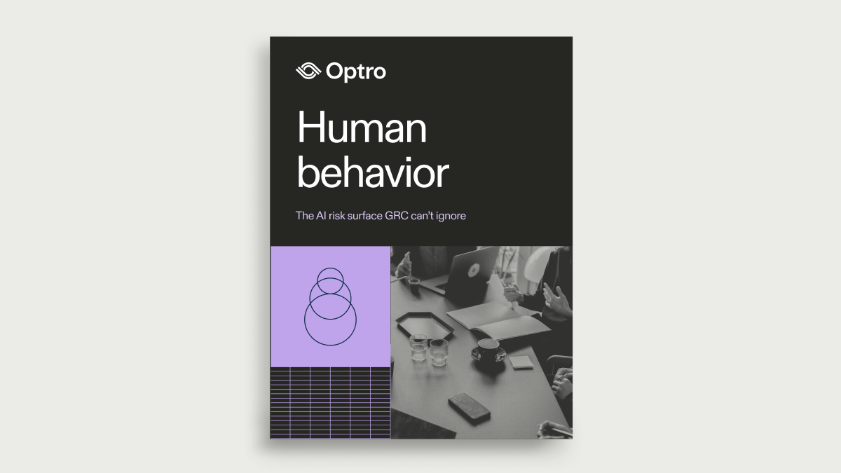 Ebook cover titled: Human behavior: The AI risk surface GRC can't ignore