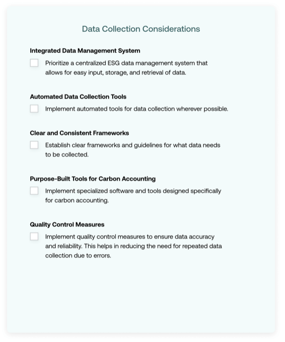 ESG Data Management Checklist Data Collection Considerations