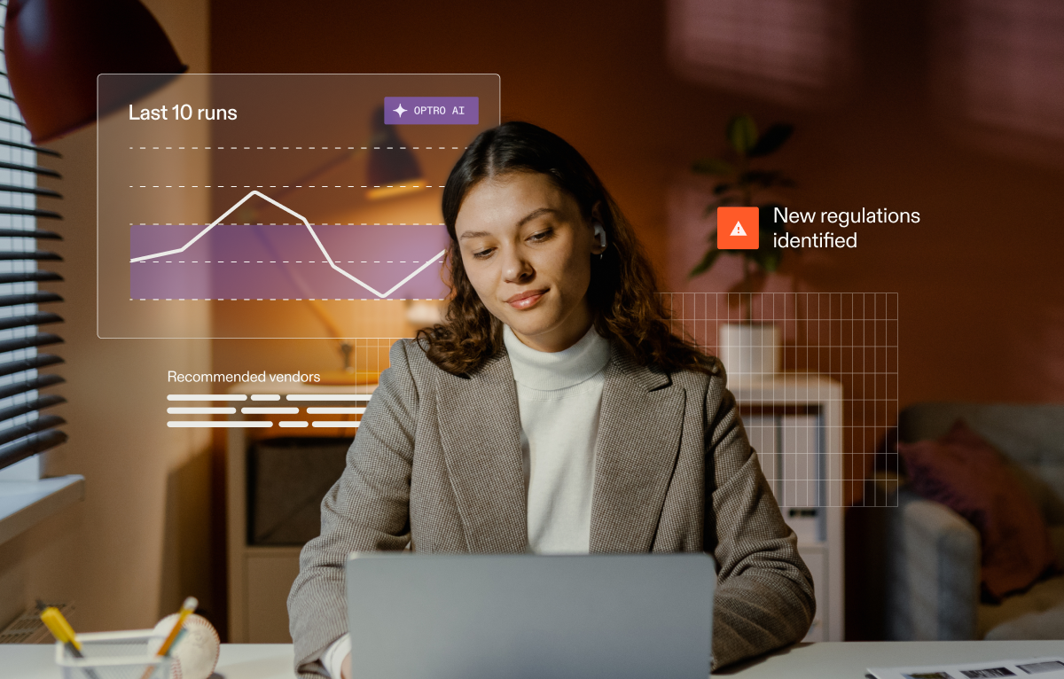 GRC professional looking at laptop