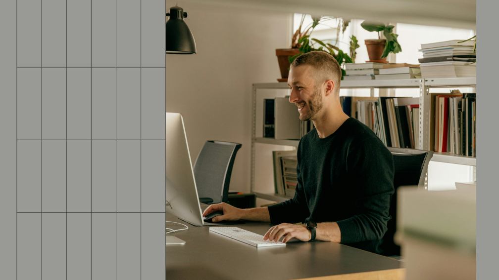 man working on computer