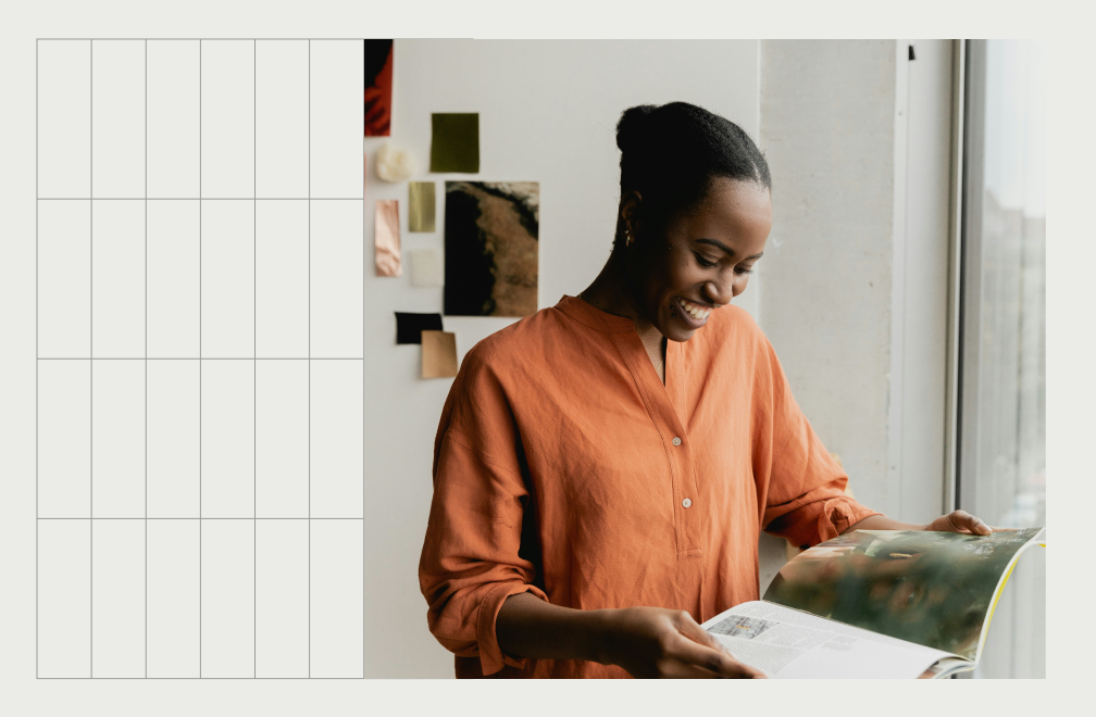 woman reading a magazine