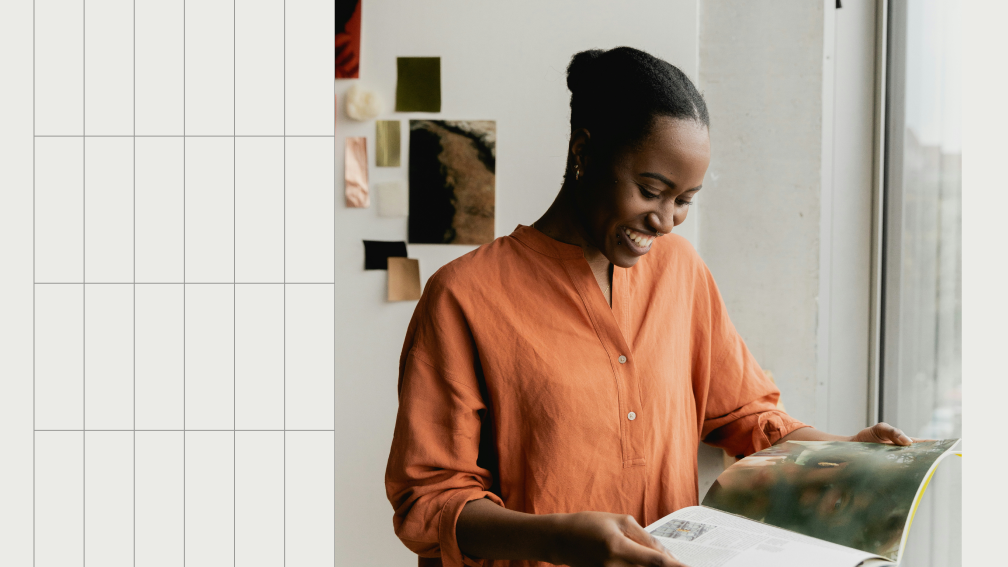 woman reading a magazine
