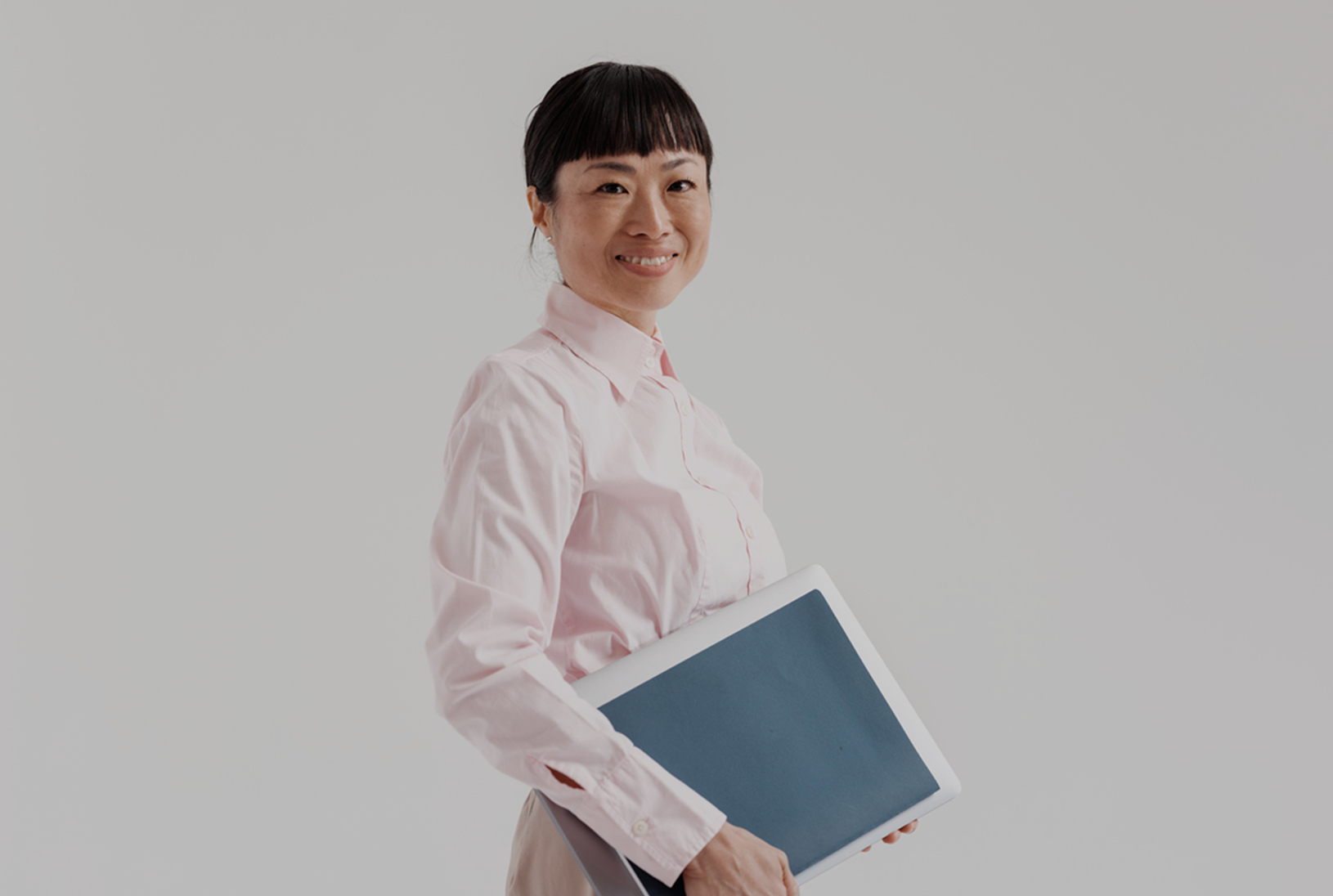 Woman holding folders