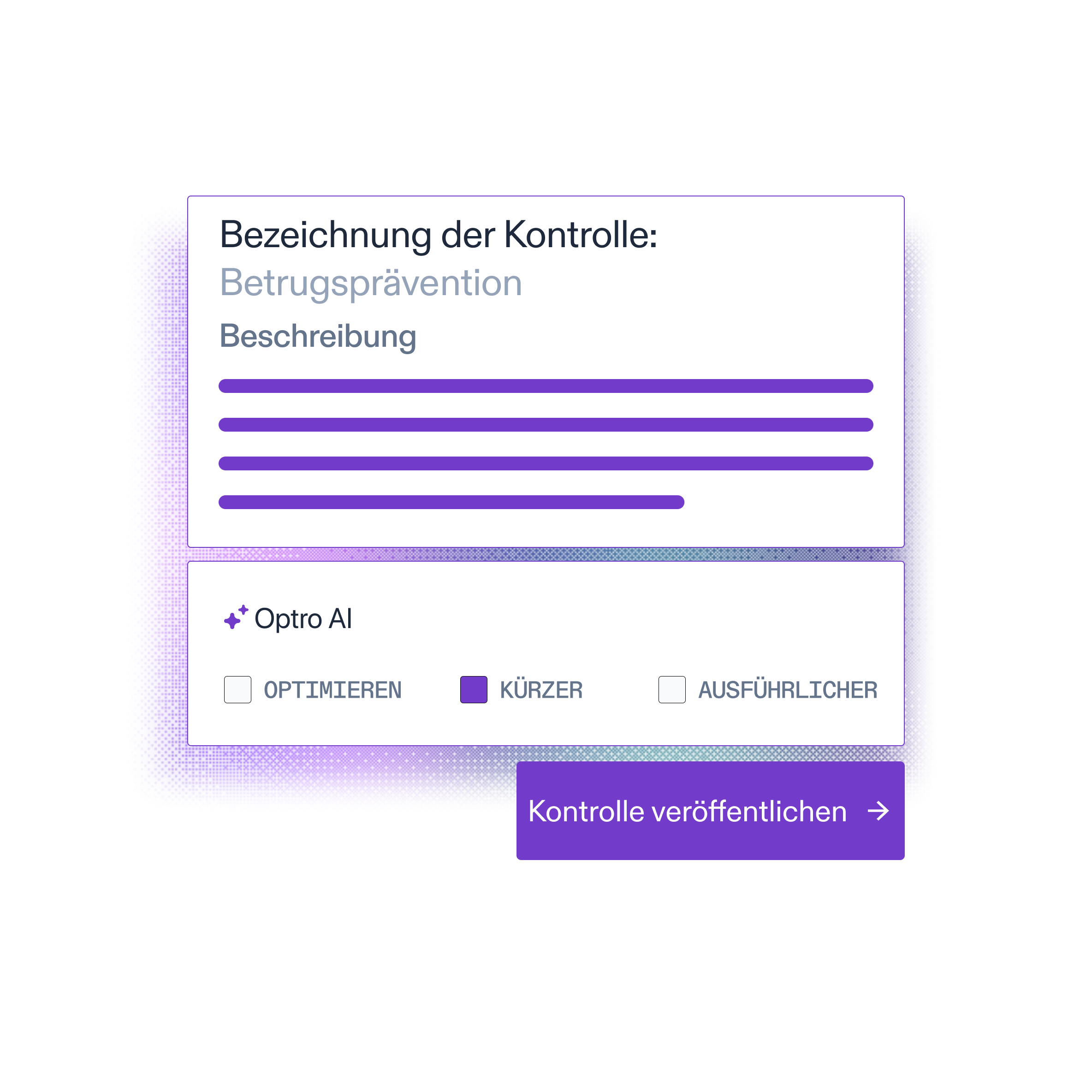 Using Optro AI to shorten control description