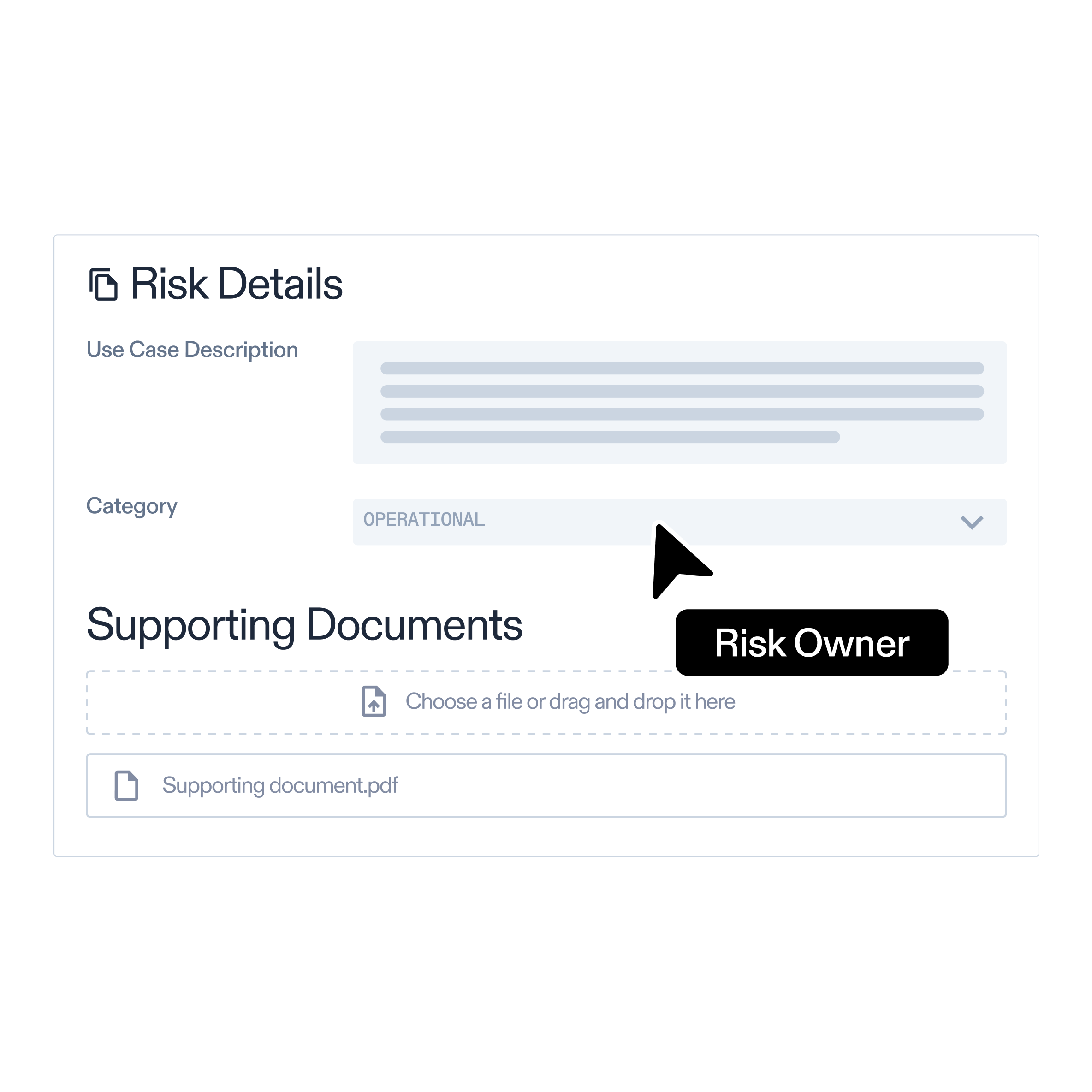 Optro dashboard showing risk details