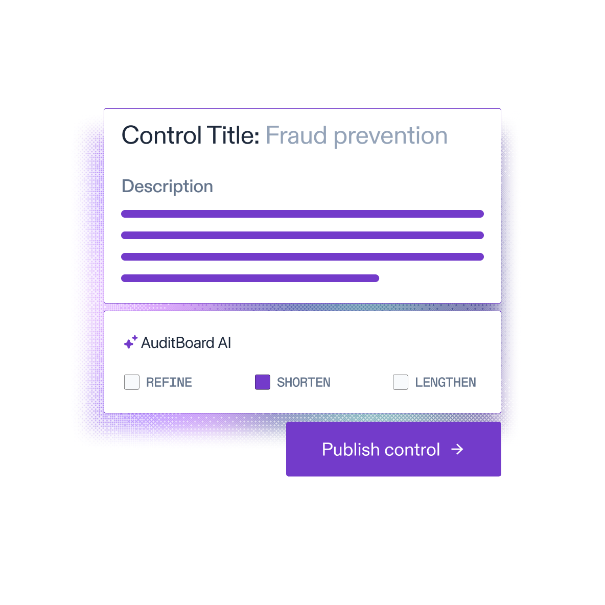 Using Optro AI to shorten control description