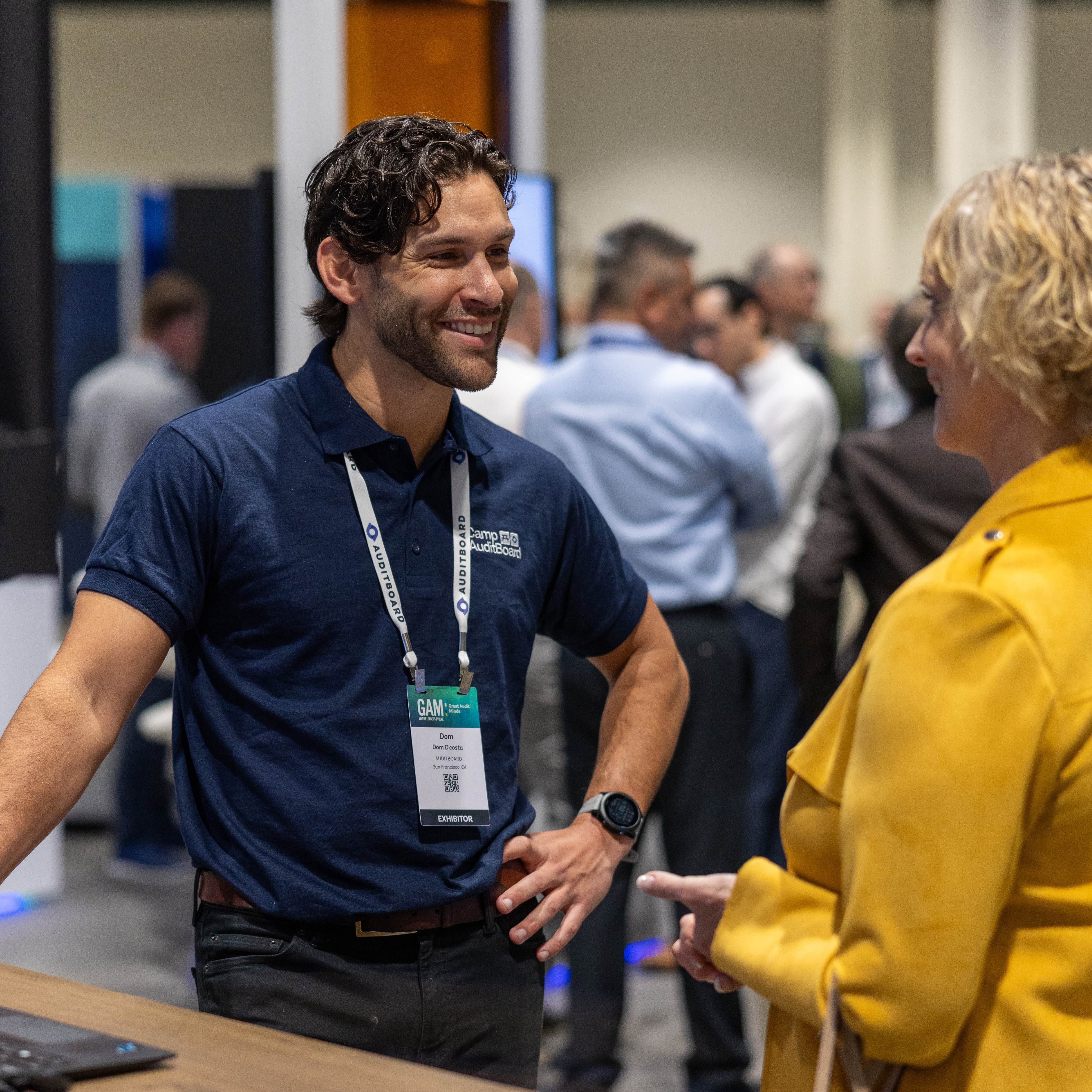 Optro specialist demoing product at an industry event