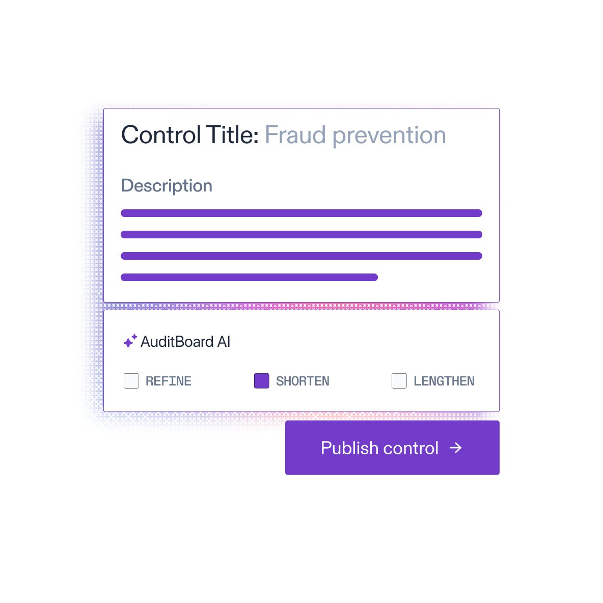Using AuditBoard AI to shorten control description