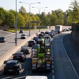 Bilde av E 18 Vestkorridoren og kø innover mot Oslo.