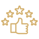 gold five star quality icon