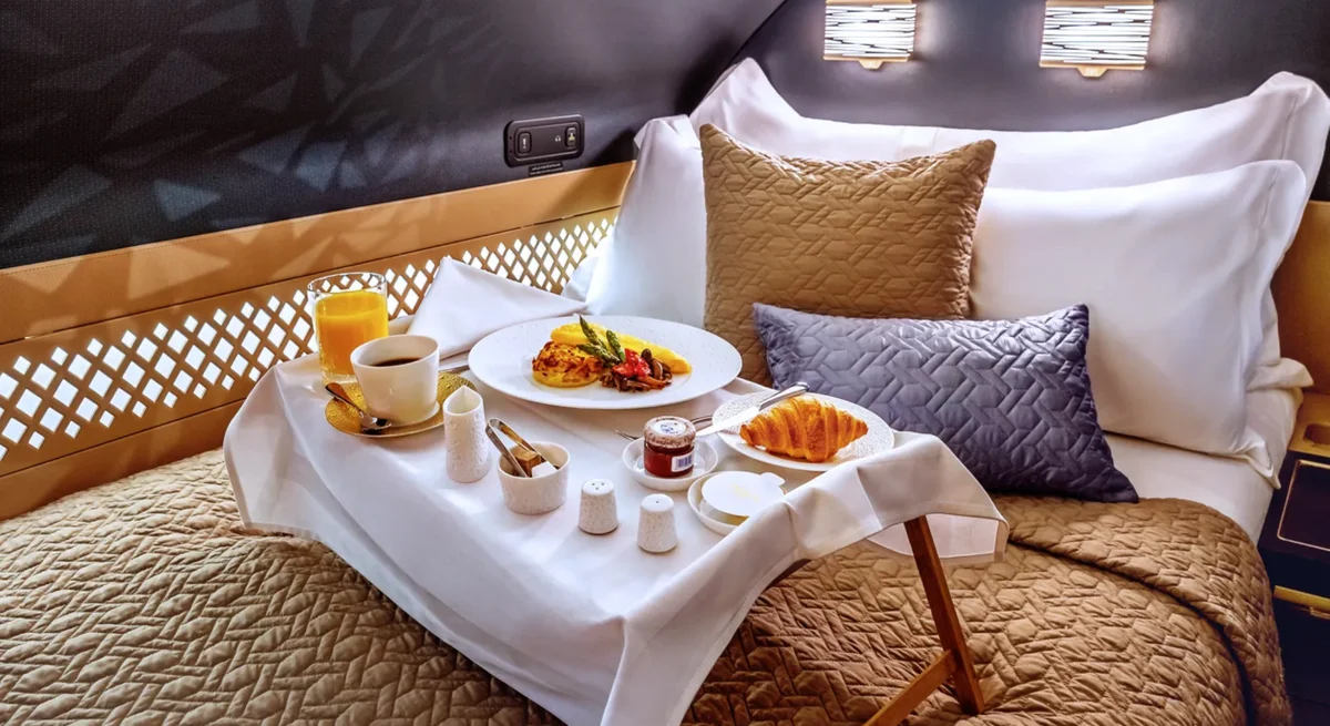 Take a detailed look at the world’s only three-room Resident suite flight experience