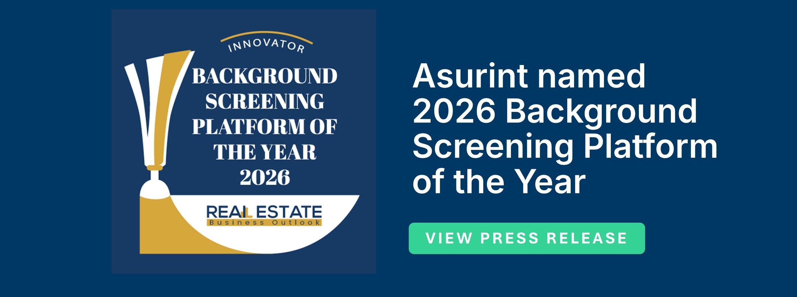 Asurint Named 2026 Background Screening Platform of the Year by Real Estate Business Outlook