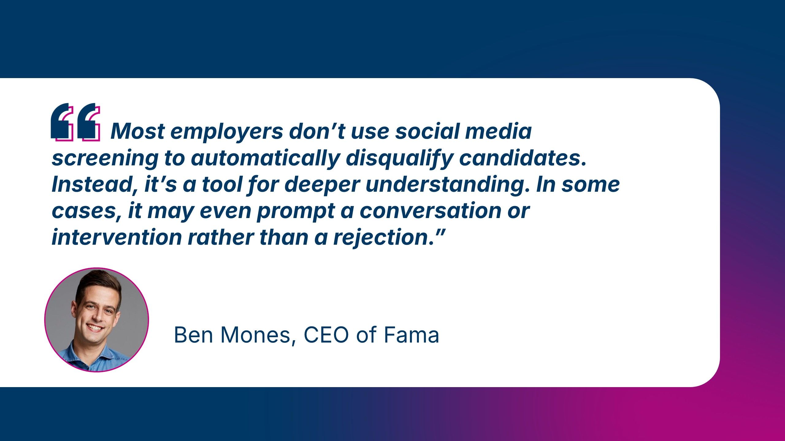 Quote from Fama's Ben Mones