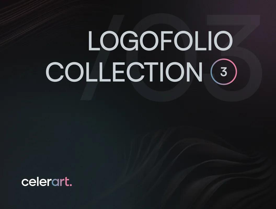 Modern creative studio logofolio collection 3 cover by Celerart, design and development showcase.