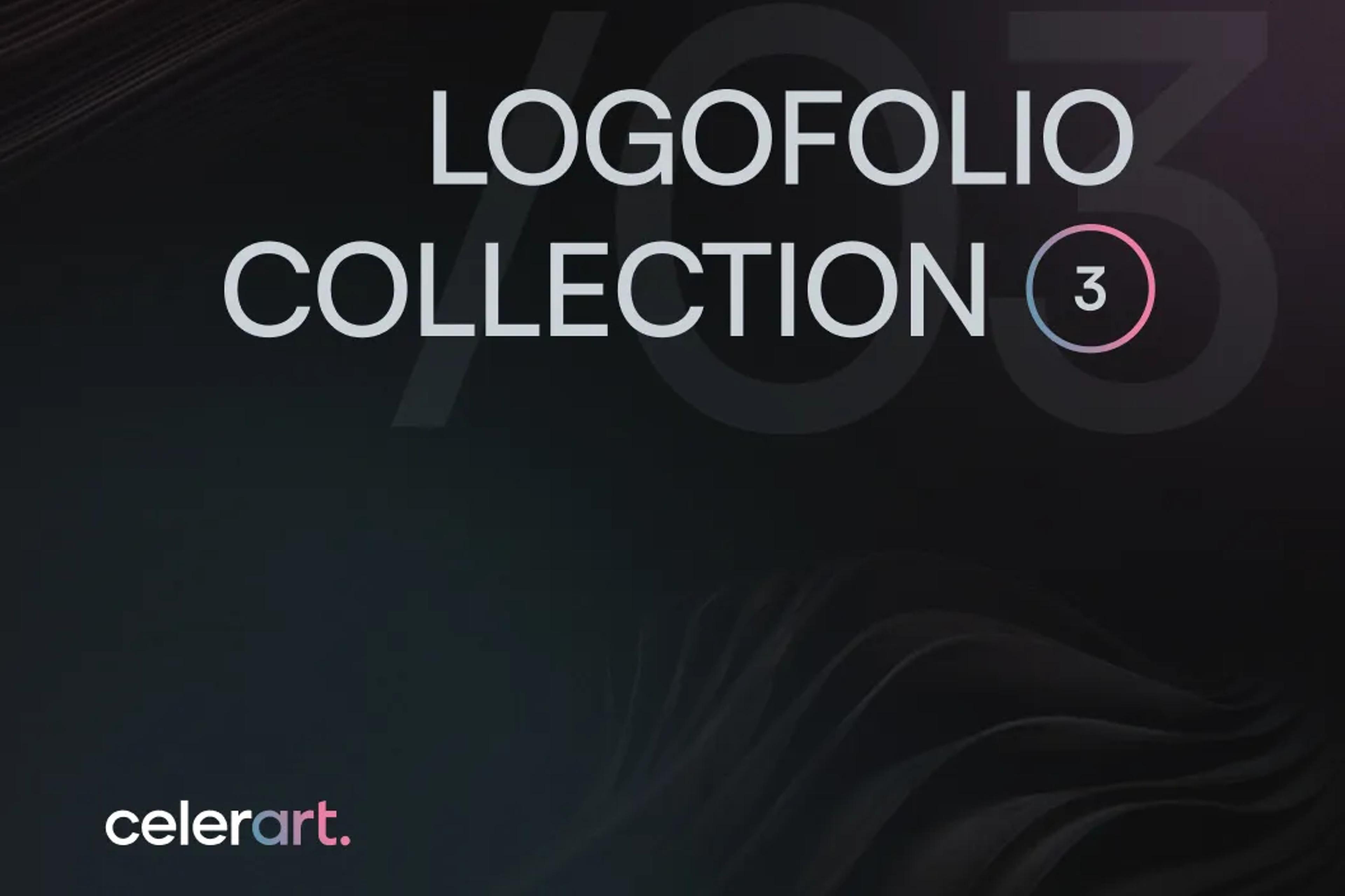 Modern creative studio logofolio collection 3 cover by Celerart, design and development showcase.