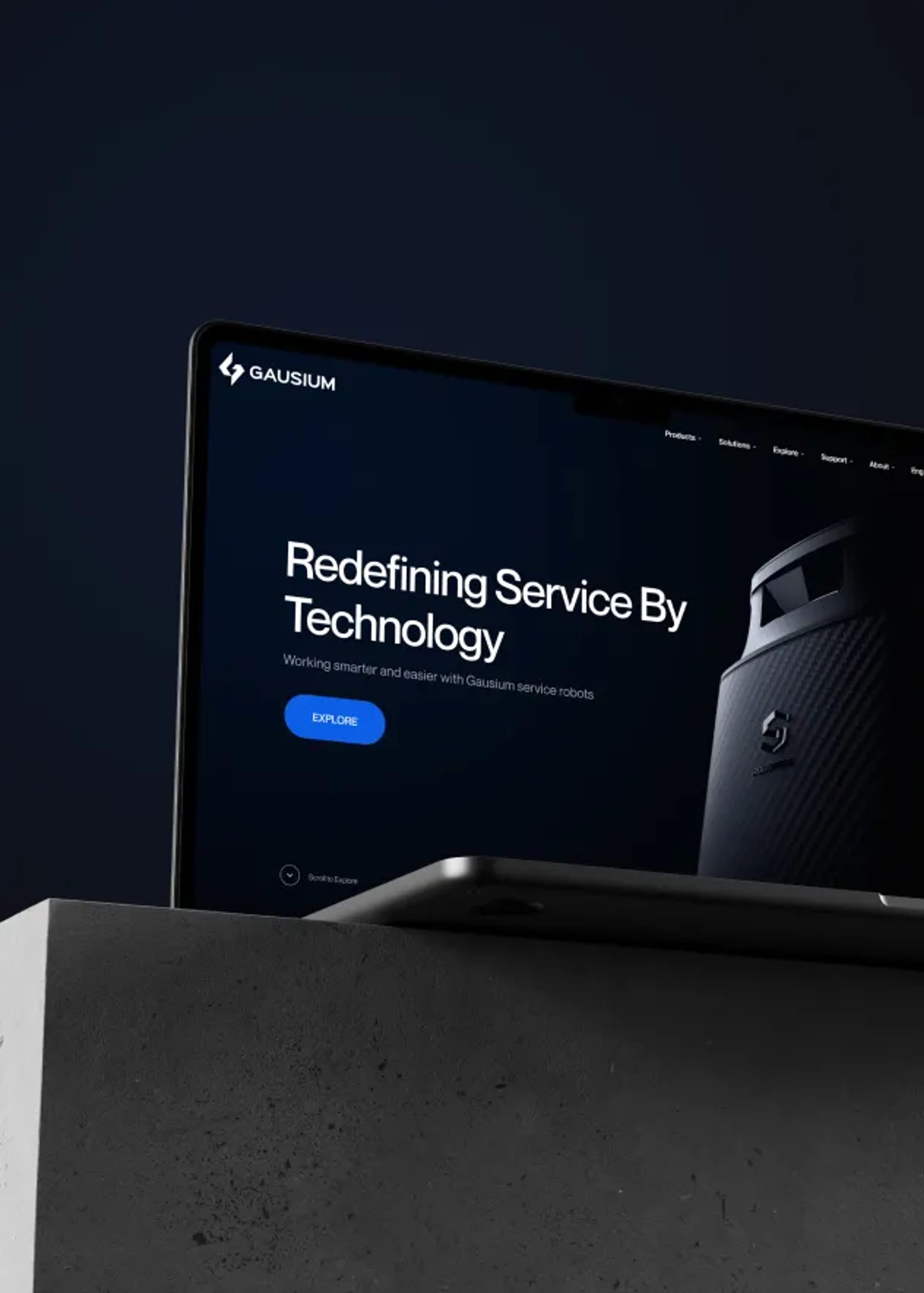 Laptop displaying a dark-themed website — illustrative of the Web Design service.