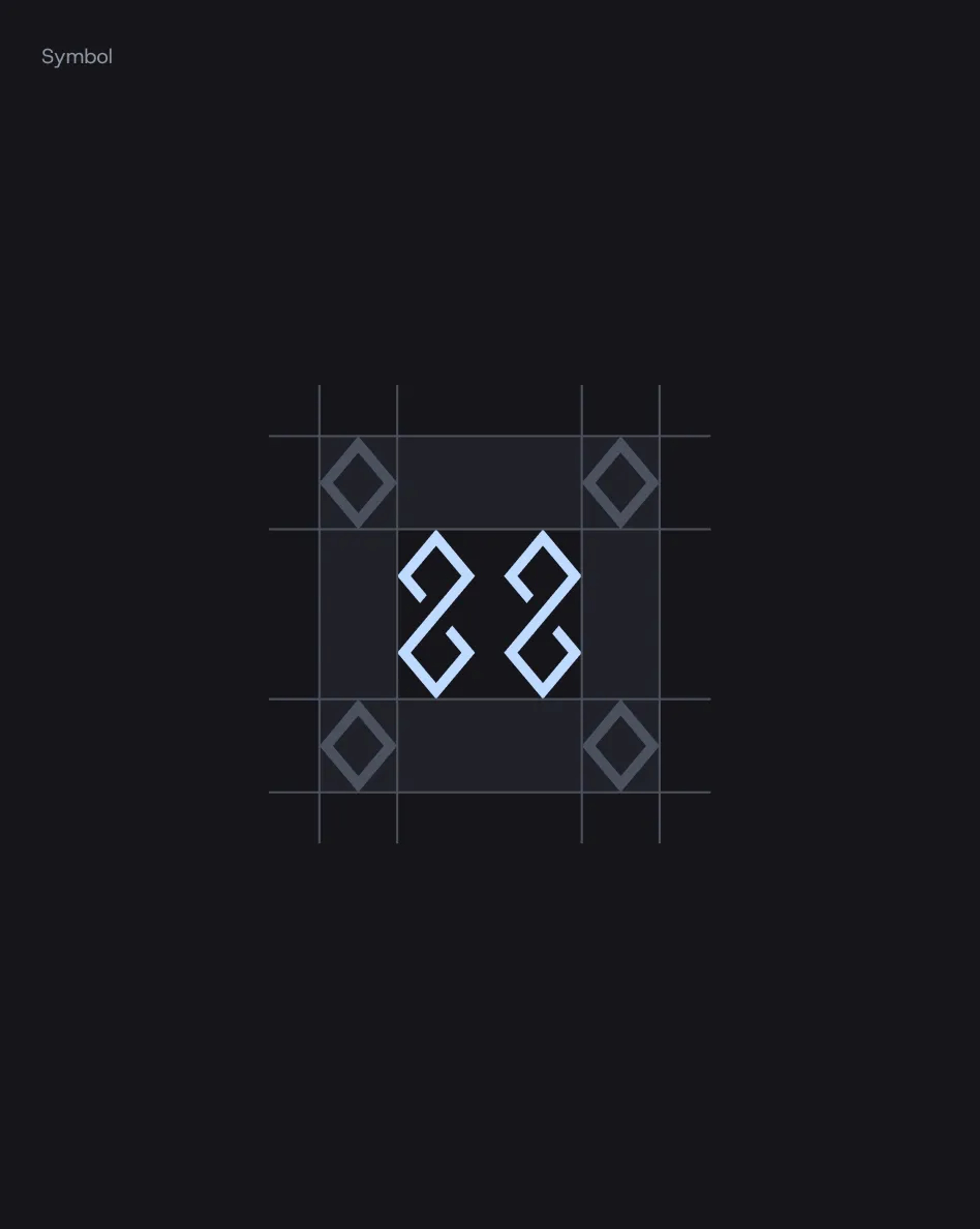 Robot Figure 88 symbol on a construction grid with diamond clear-space markers