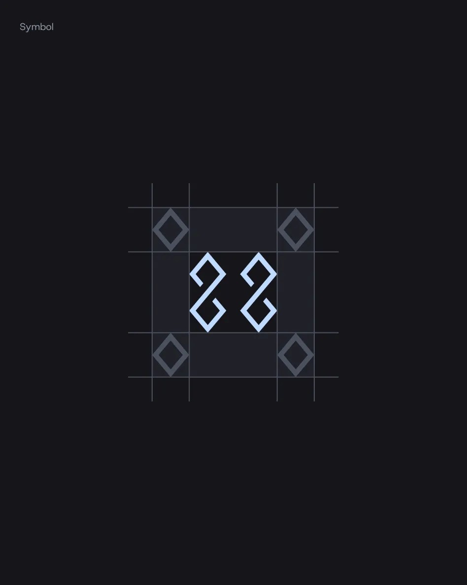 Robot Figure 88 symbol on a construction grid with diamond clear-space markers