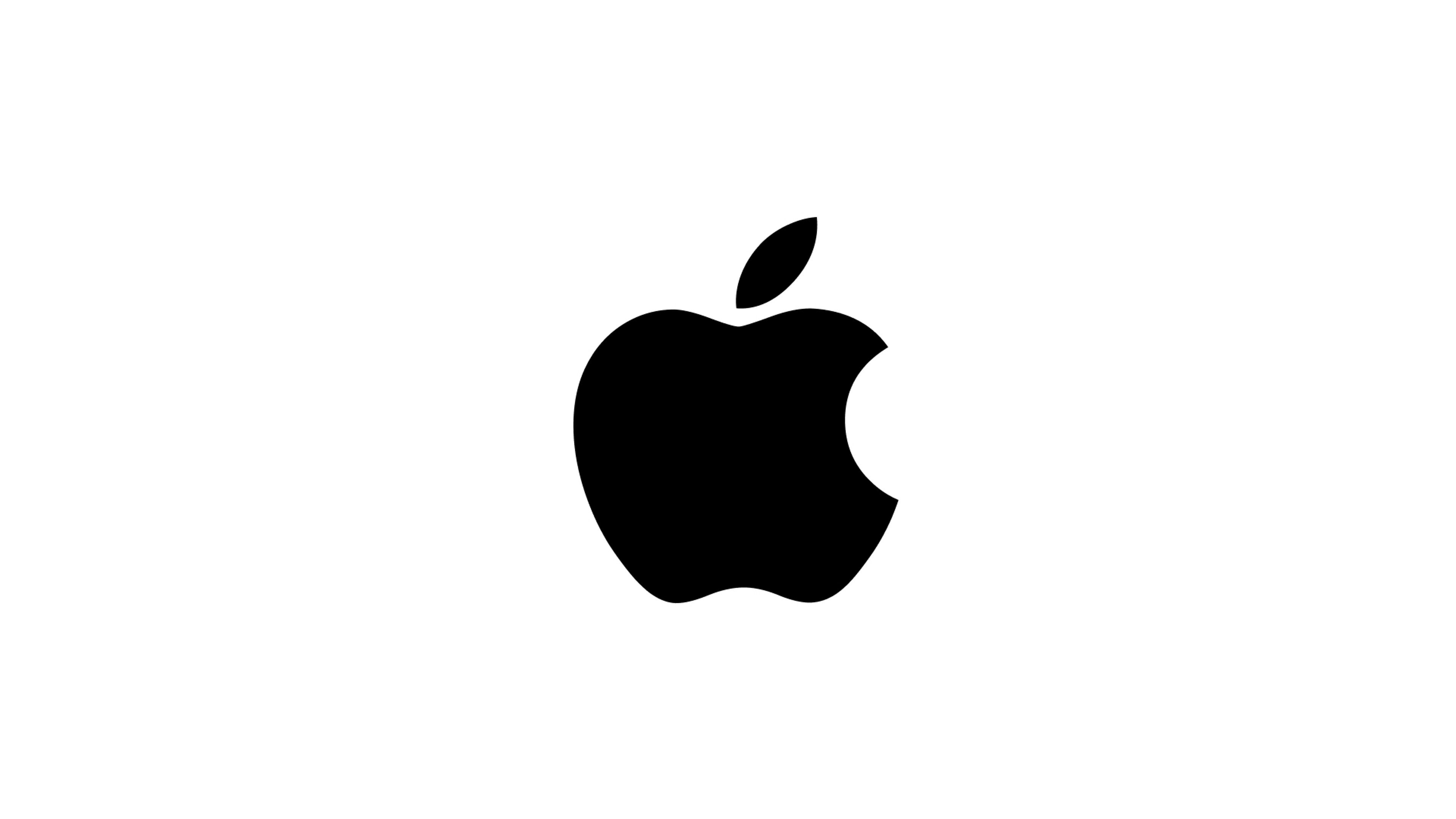 Apple logo: a black apple silhouette with a bite taken out
