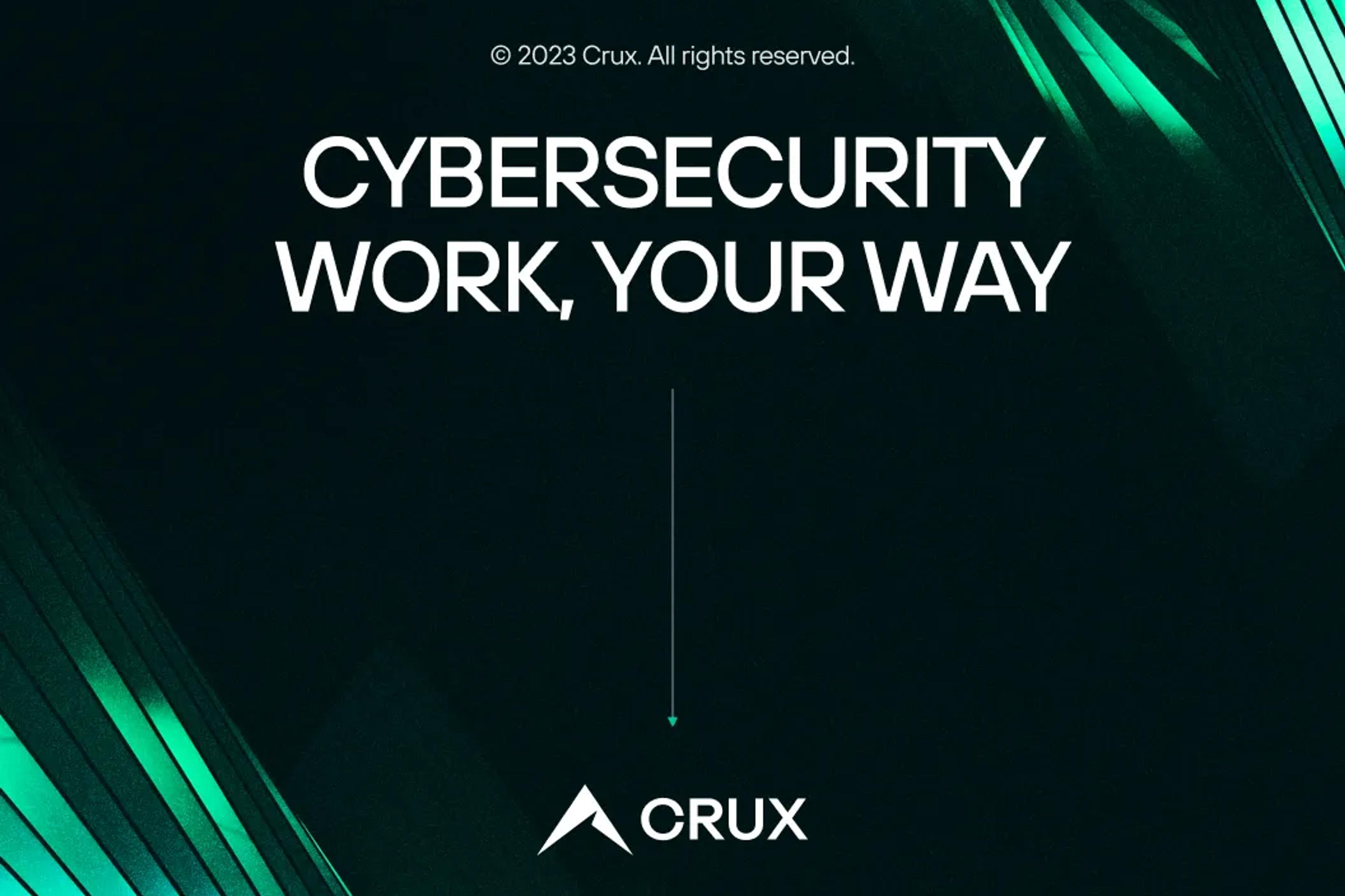 Modern creative studio website design featuring bold cybersecurity branding and geometric green graphics.