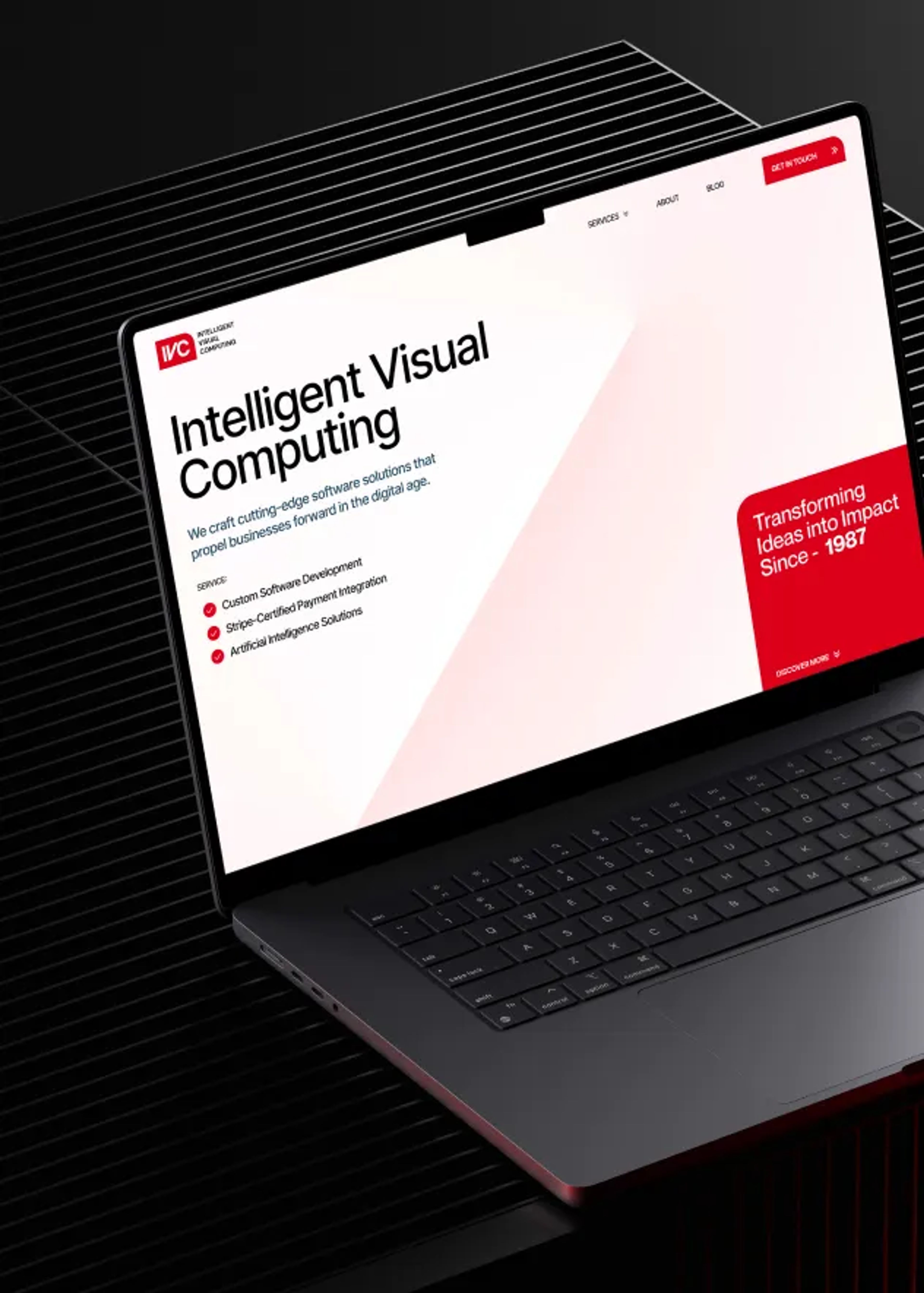 Sleek laptop showcasing the IVC website.