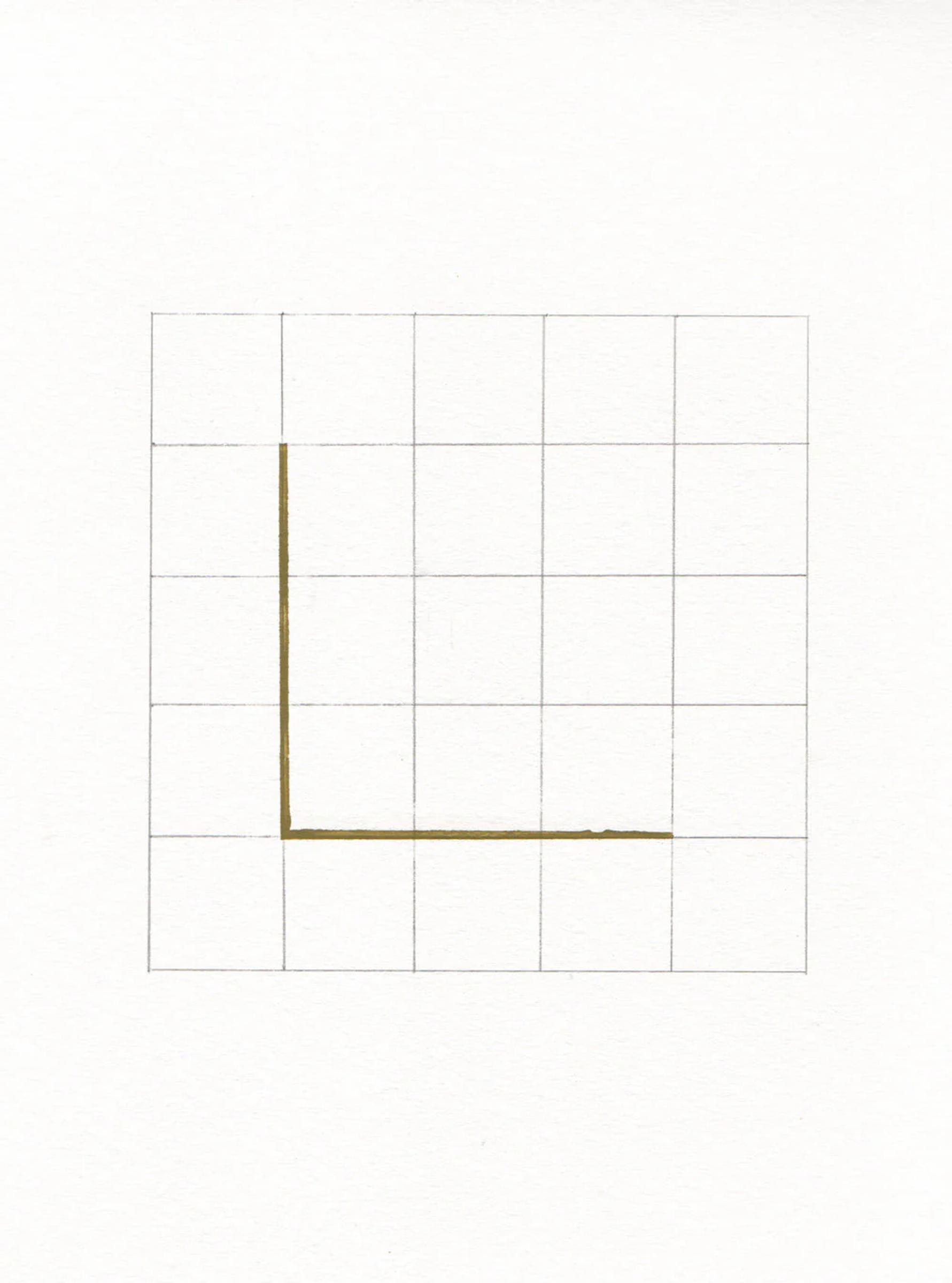 Simple grid with 12 squares. Brown "L" shape spans three squares vertically and horizontally from top left corner.