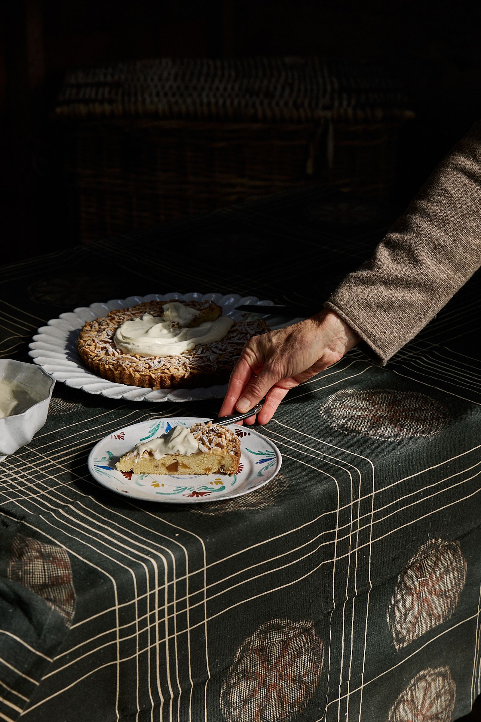 cake fork is added to plate ready for eating cake