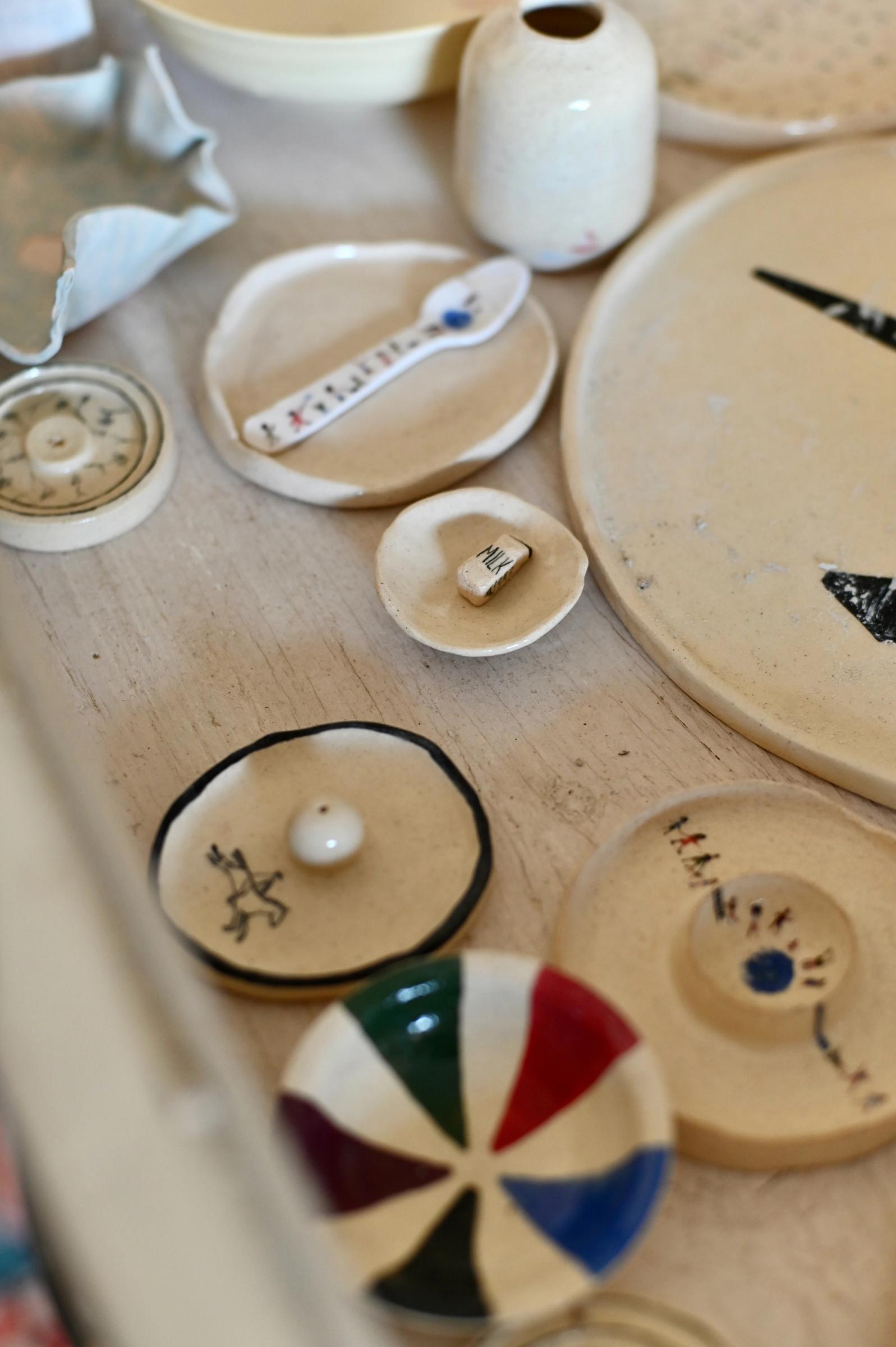 small ceramic pieces made by artist 