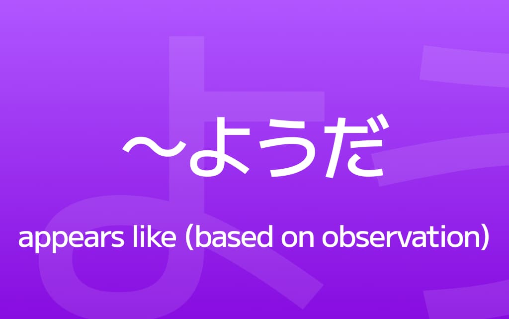 ~ようだ Grammar Guide –