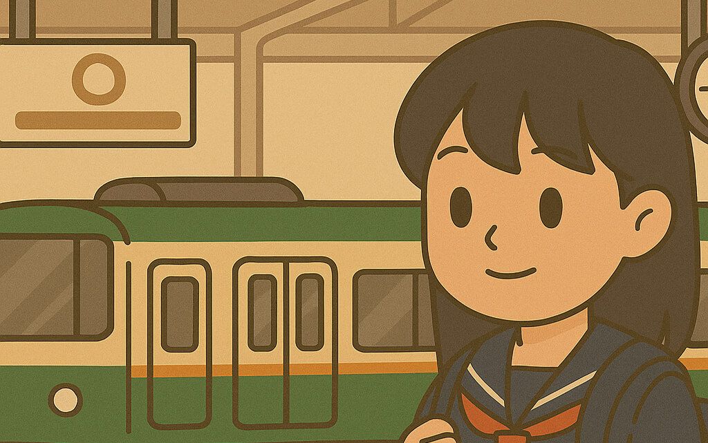 電車 で 通学