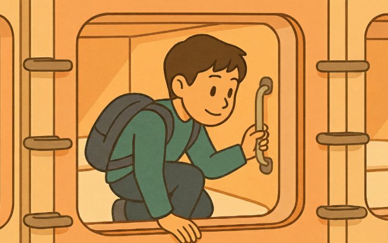 カプセルホテル に 泊まる