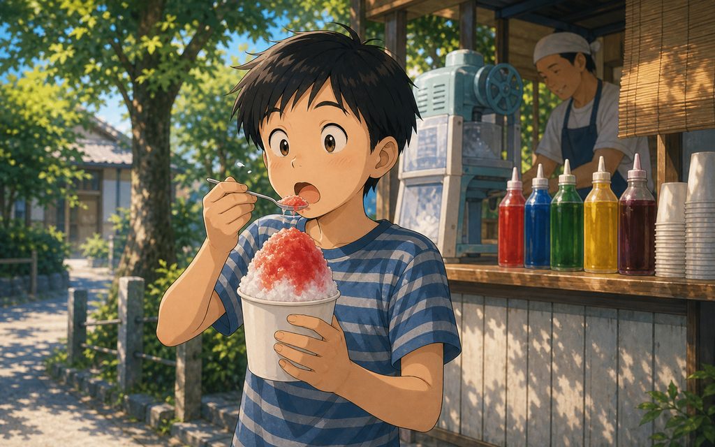 かき氷 を 食べる Eating Kakigori - L0 - Bento Japanese