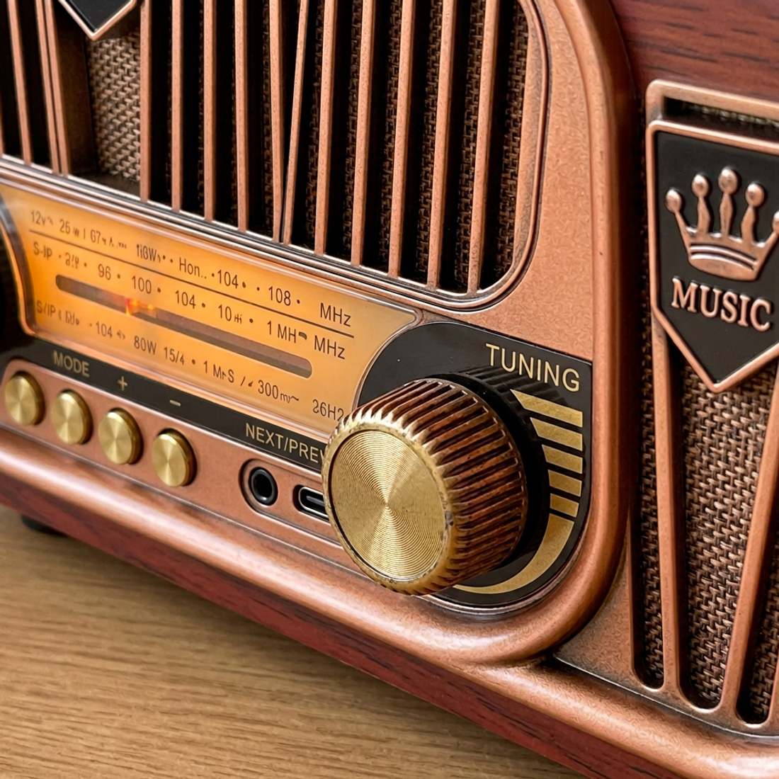Vintage Gramophone Bluetooth Speaker with FM Radio — view 2