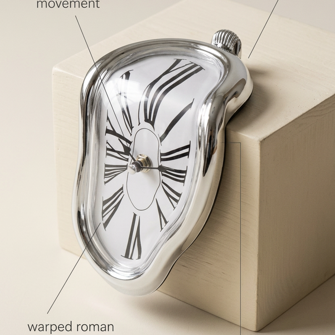 Vintage Retro Melting Art Clock — view 2