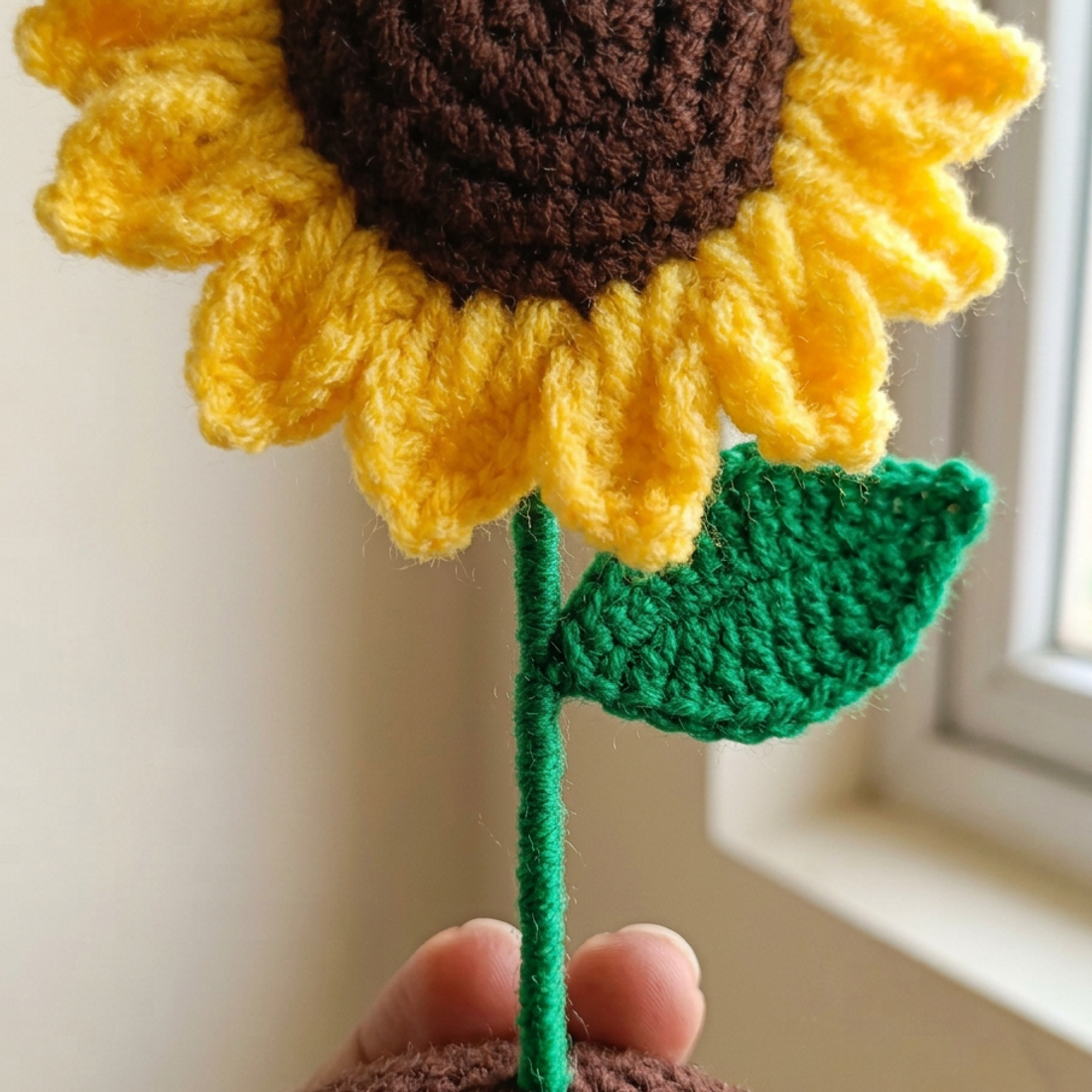 Crochet Sunflower with Pot — view 3