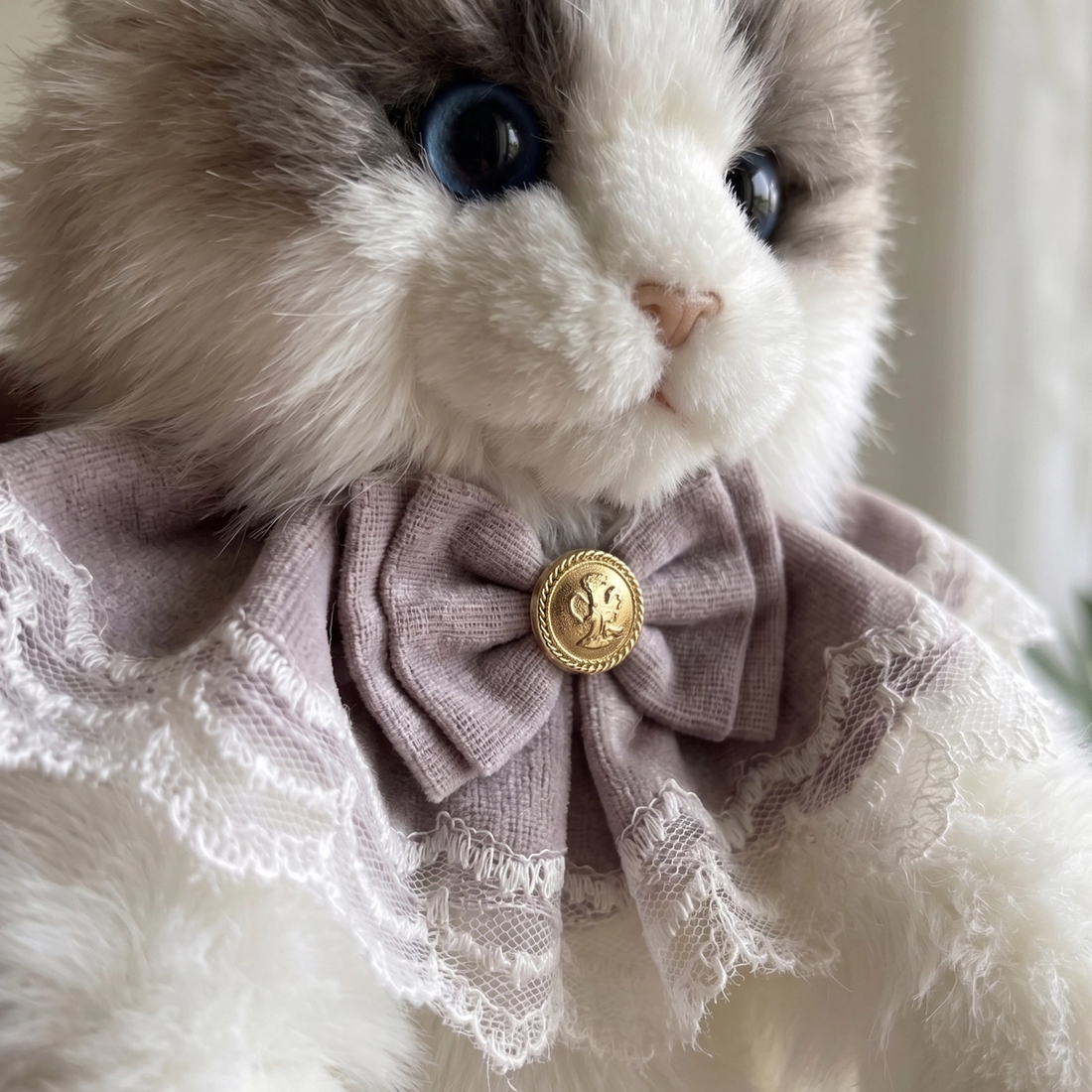 Realistic Cat Shaped Plush Backpack — view 2
