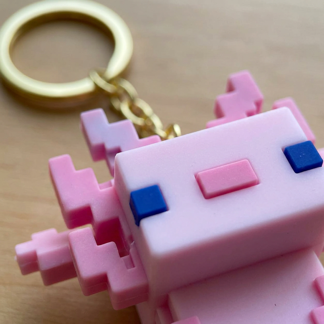 Pixel Axolotl Silicone Keychain — view 2