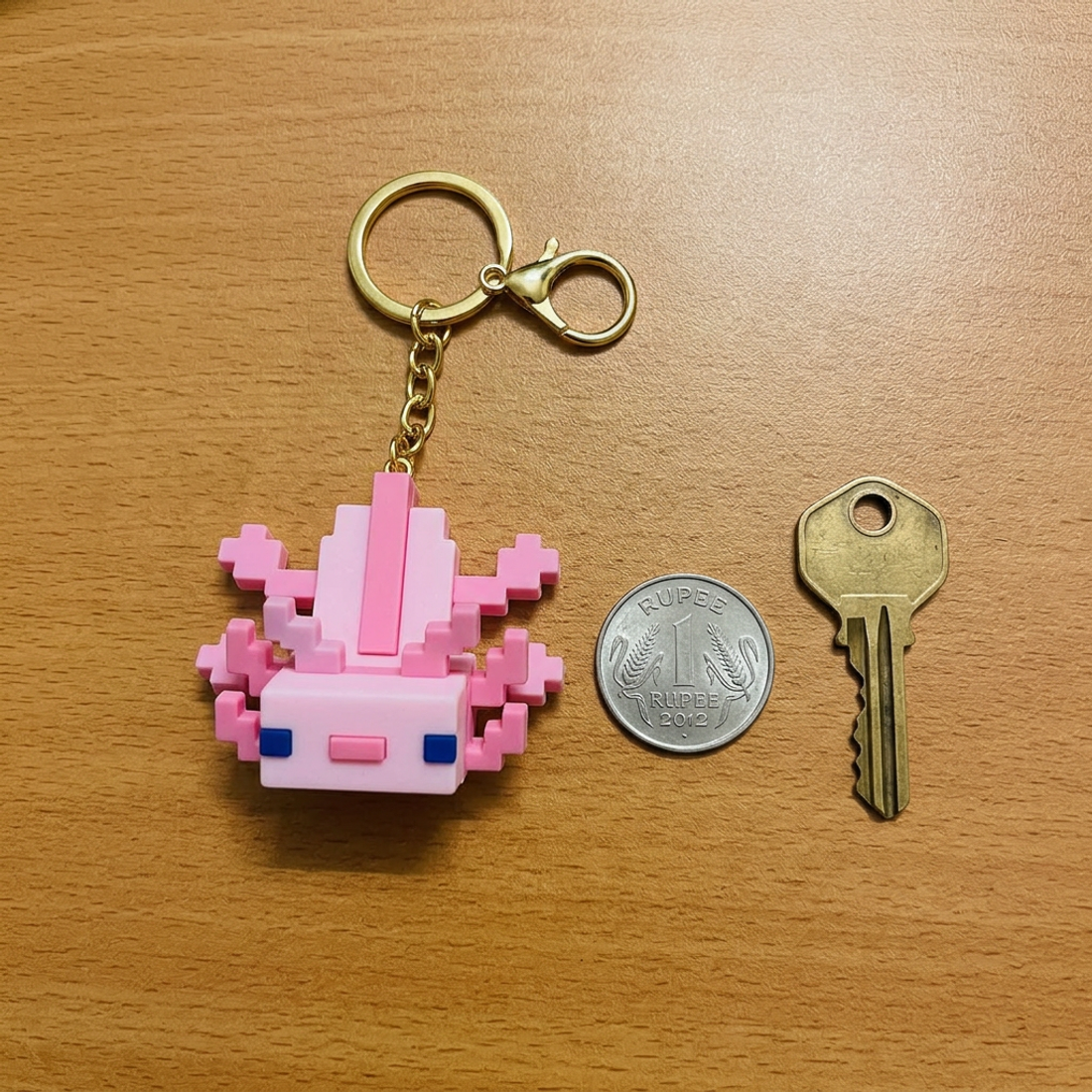Pixel Axolotl Silicone Keychain — view 4