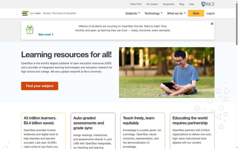 image of OpenStax | Free Digital Textbooks and Teaching Tools image of OpenStax | Free Digital Textbooks and Teaching Tools