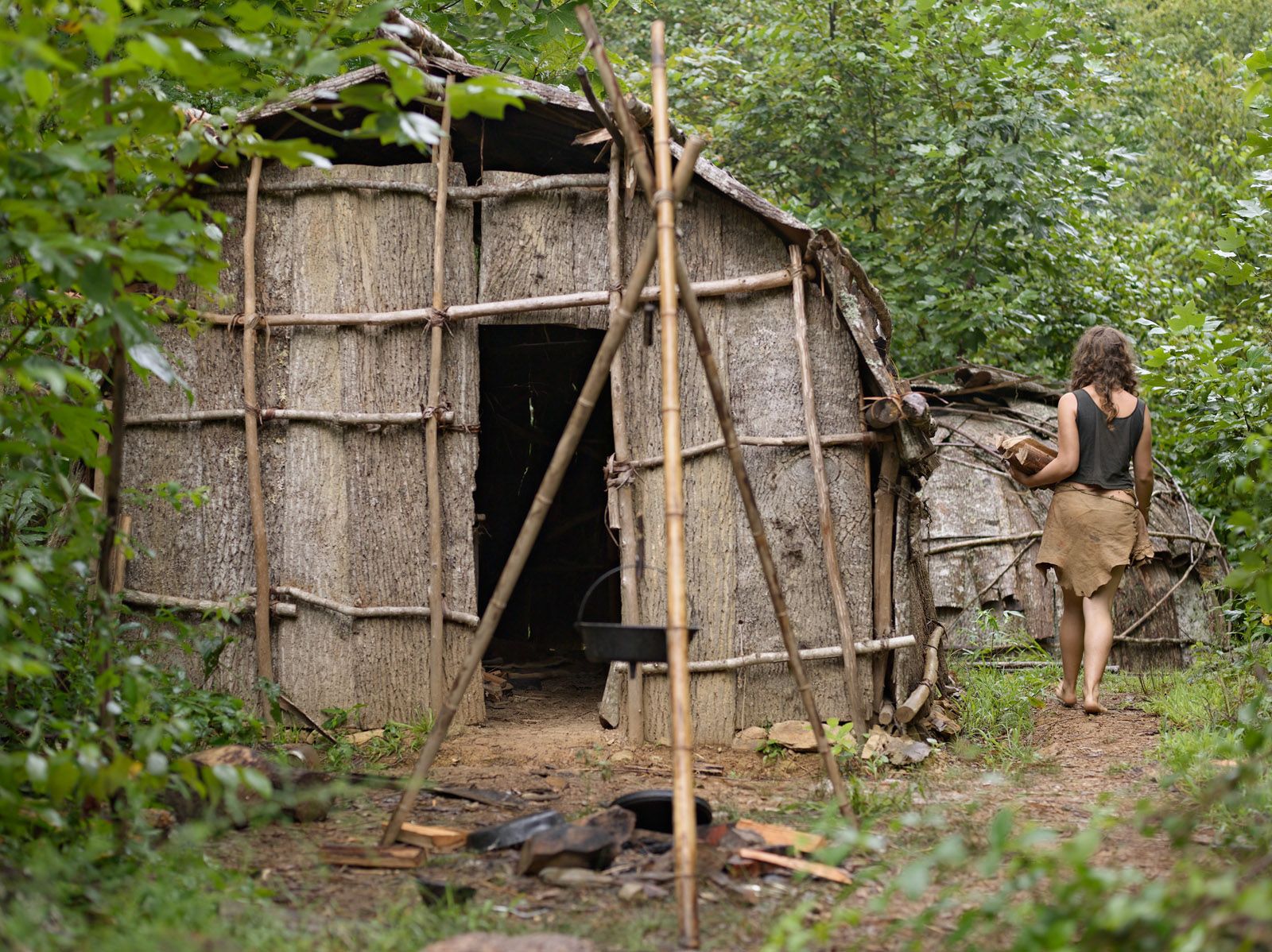 Natalie Carrying Firewood, Wildroots Homestead, North Carolina 2006