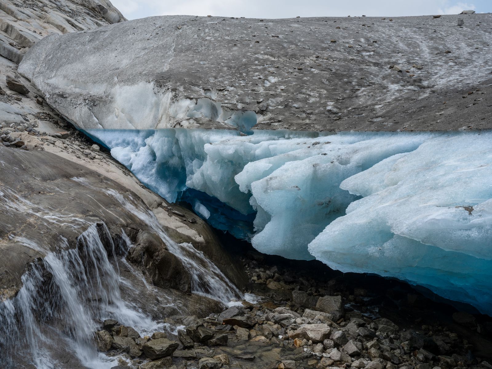 Meltwater from the Aletsch Glacier, Switzerland, 2023
