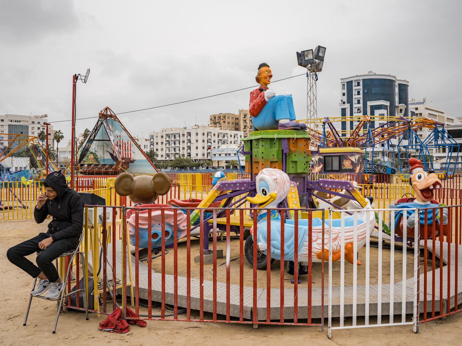 Bacem Smoking at a Port of Sfax Carnival, Tunisia, 2023