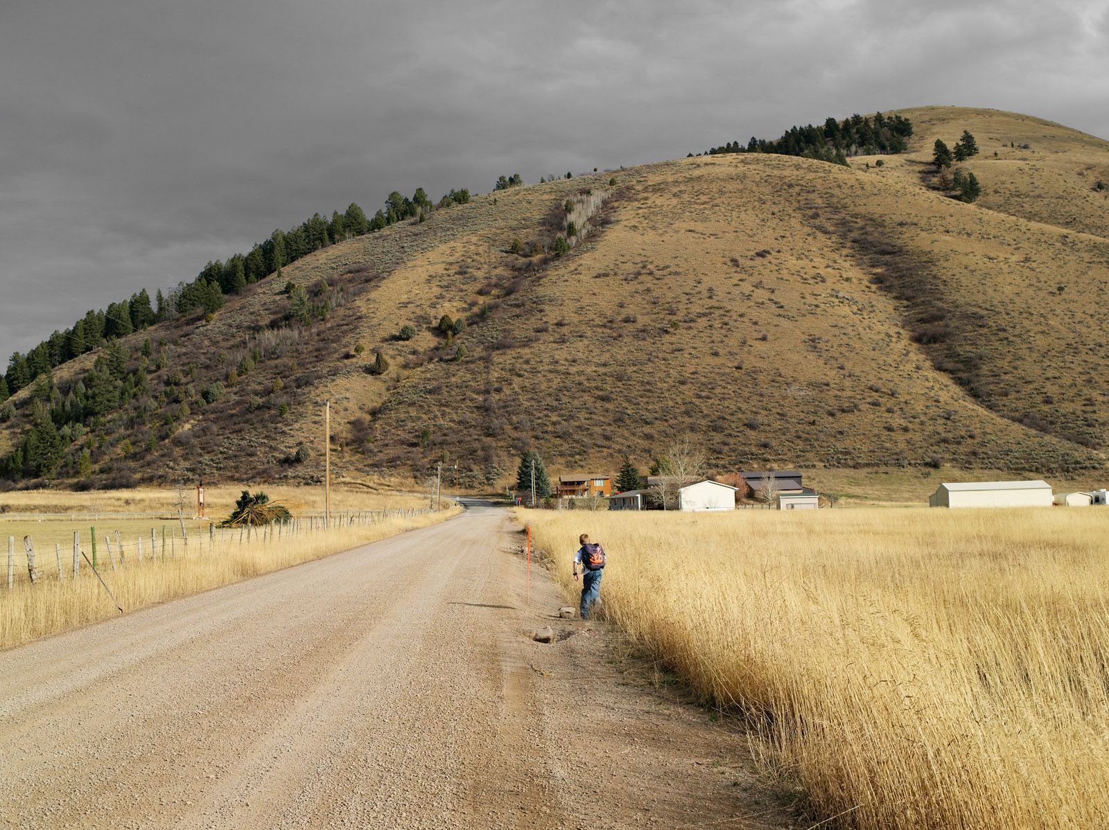 Alex Running Home from School, Afton, Wyoming 2009