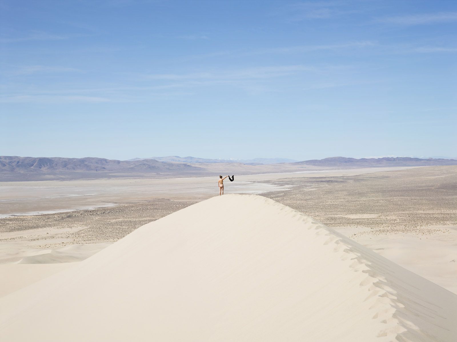 Allie Waving to Town, Nevada 2013