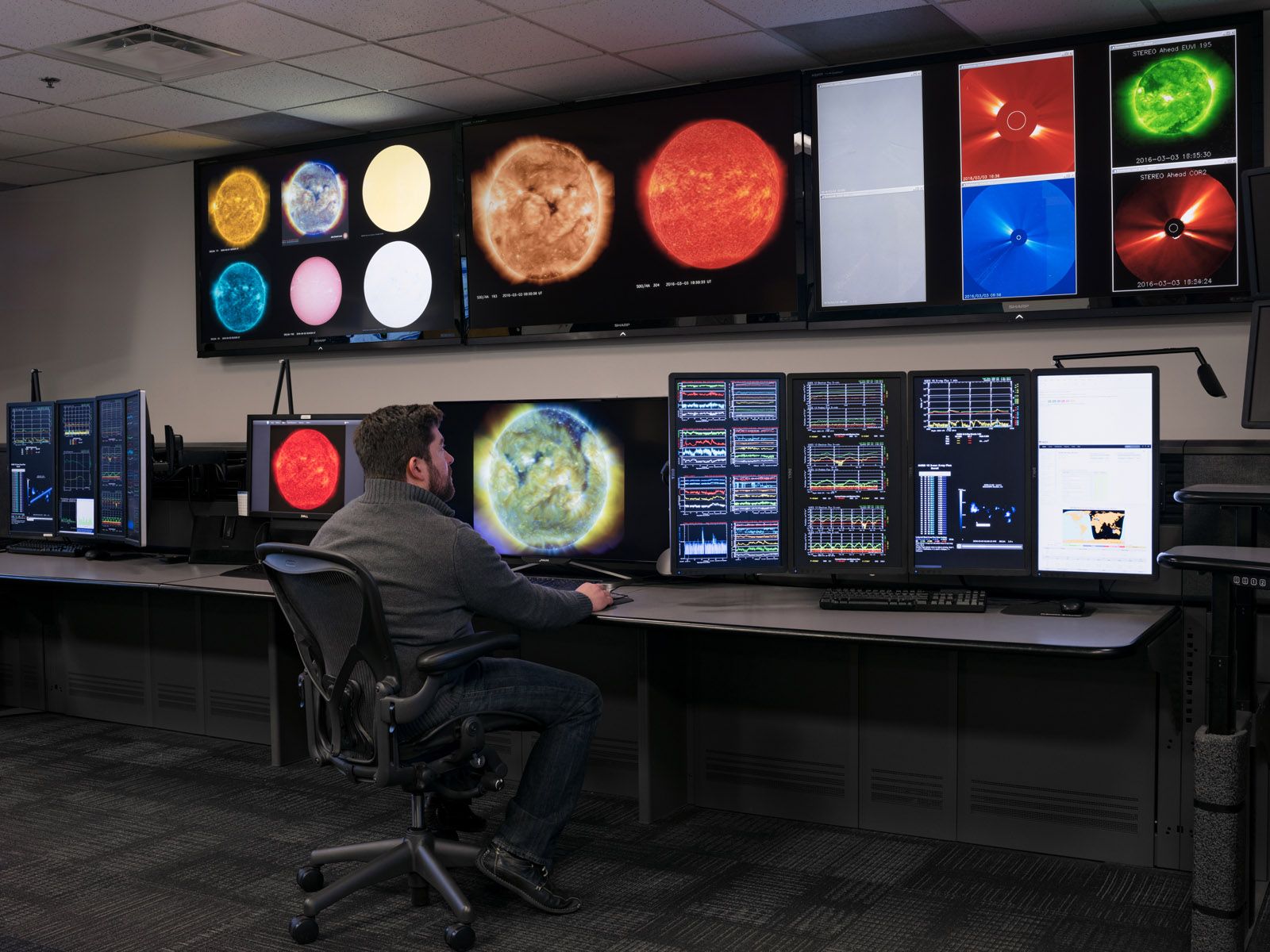 Charles Looking at the Sun, Space Weather Prediction Center, Colorado 2016