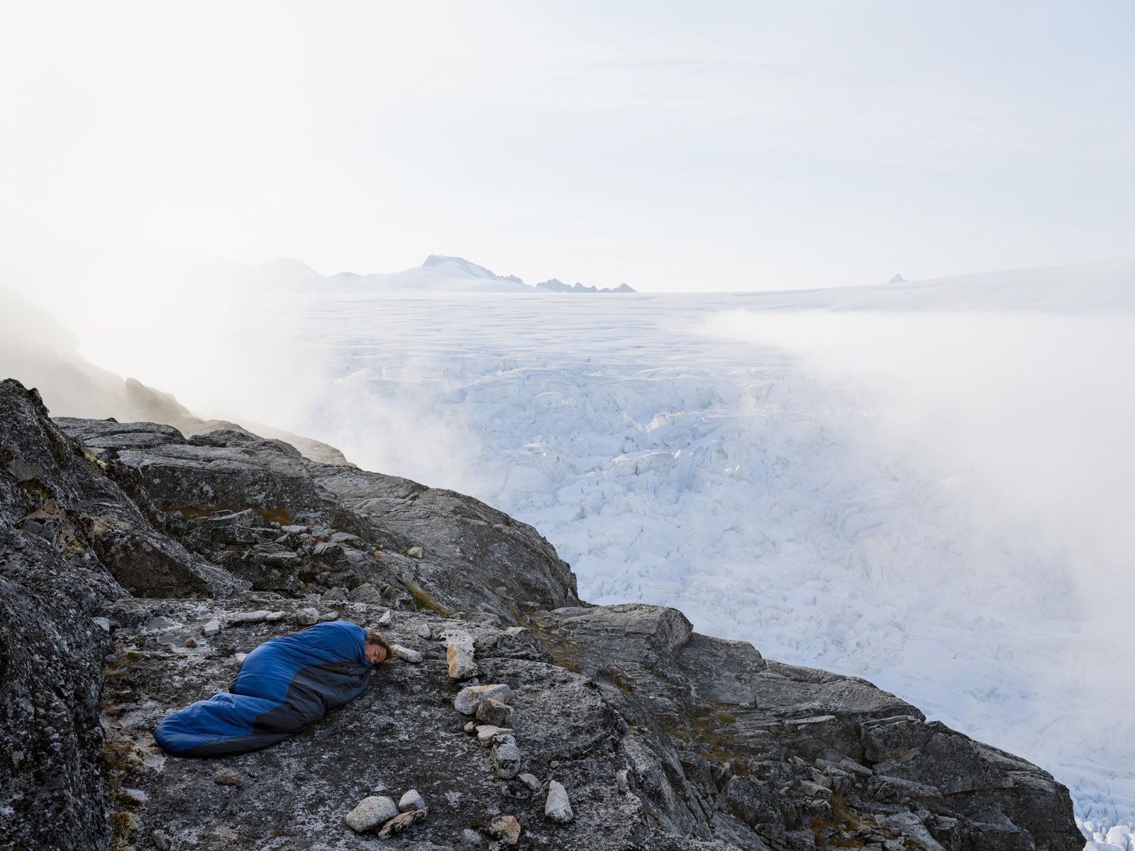 Evan Sleeping at Camp 18, Juneau Icefield Research Program, Alaska 2016