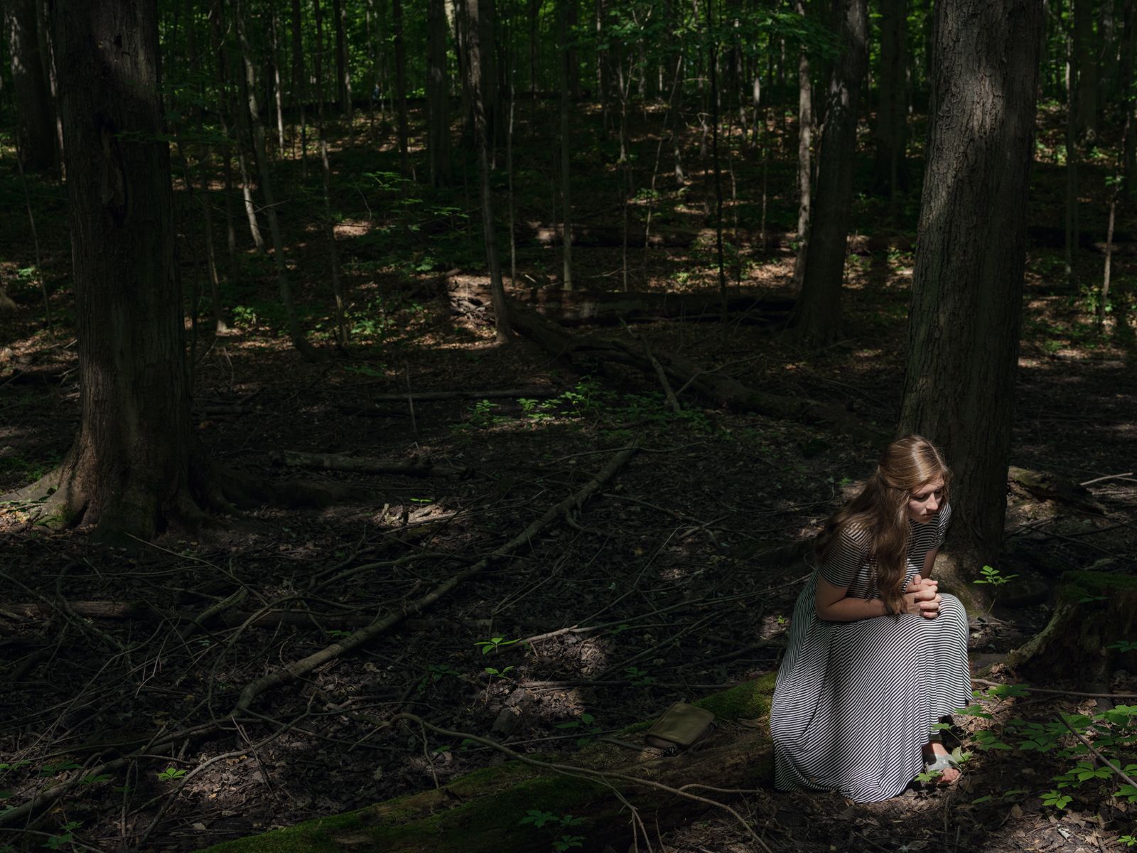 Lille Morphis Praying in the Sacred Grove, New York 2018