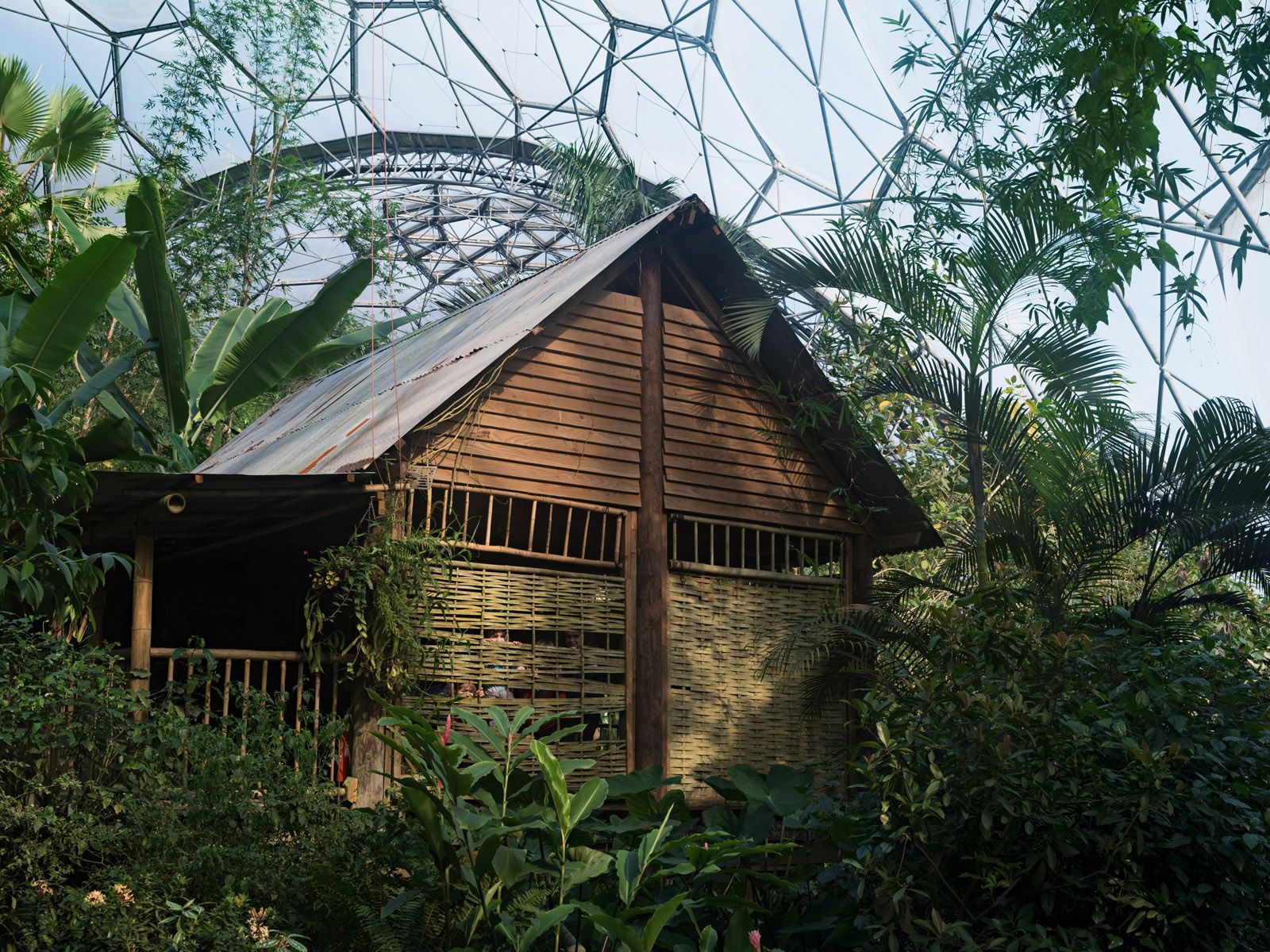 Stacy, Corey, Daniel, and Melinda, Malaysian House in Rainforest Biome, Eden Project, England