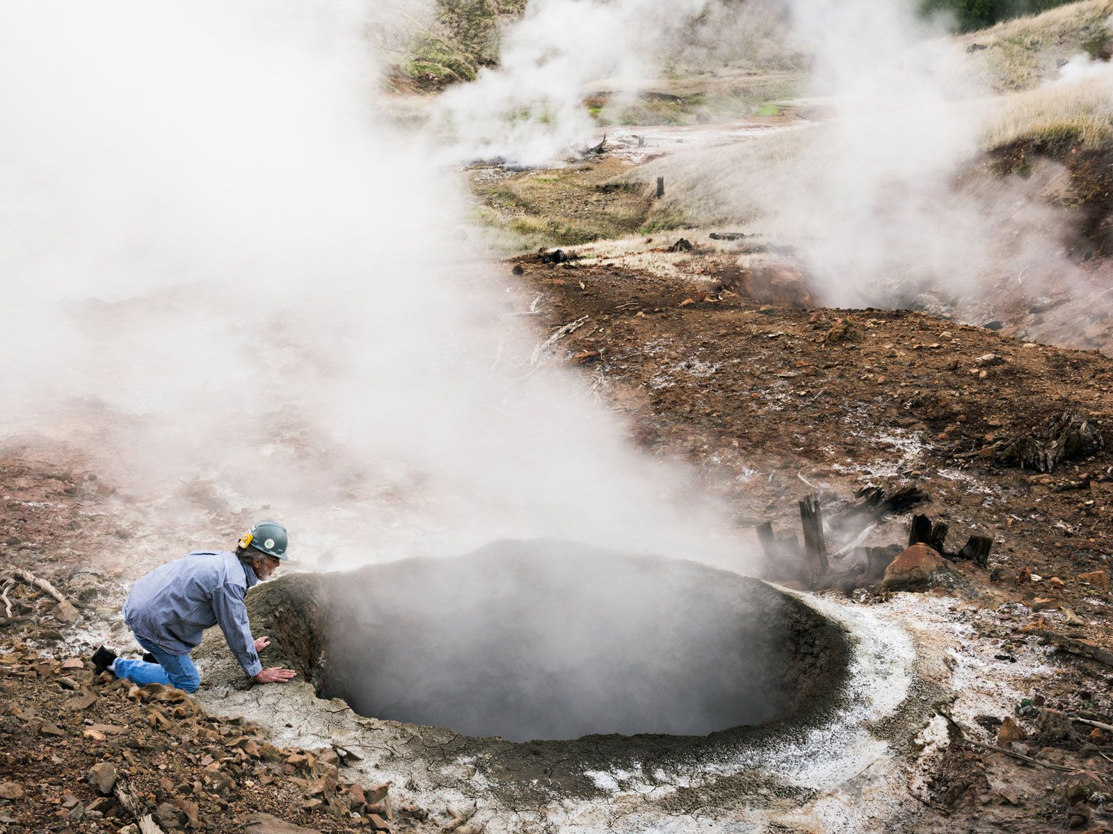Chuck Taking Sample Readings at the Geysers, the World’s Largest Geothermal Field, California 2015