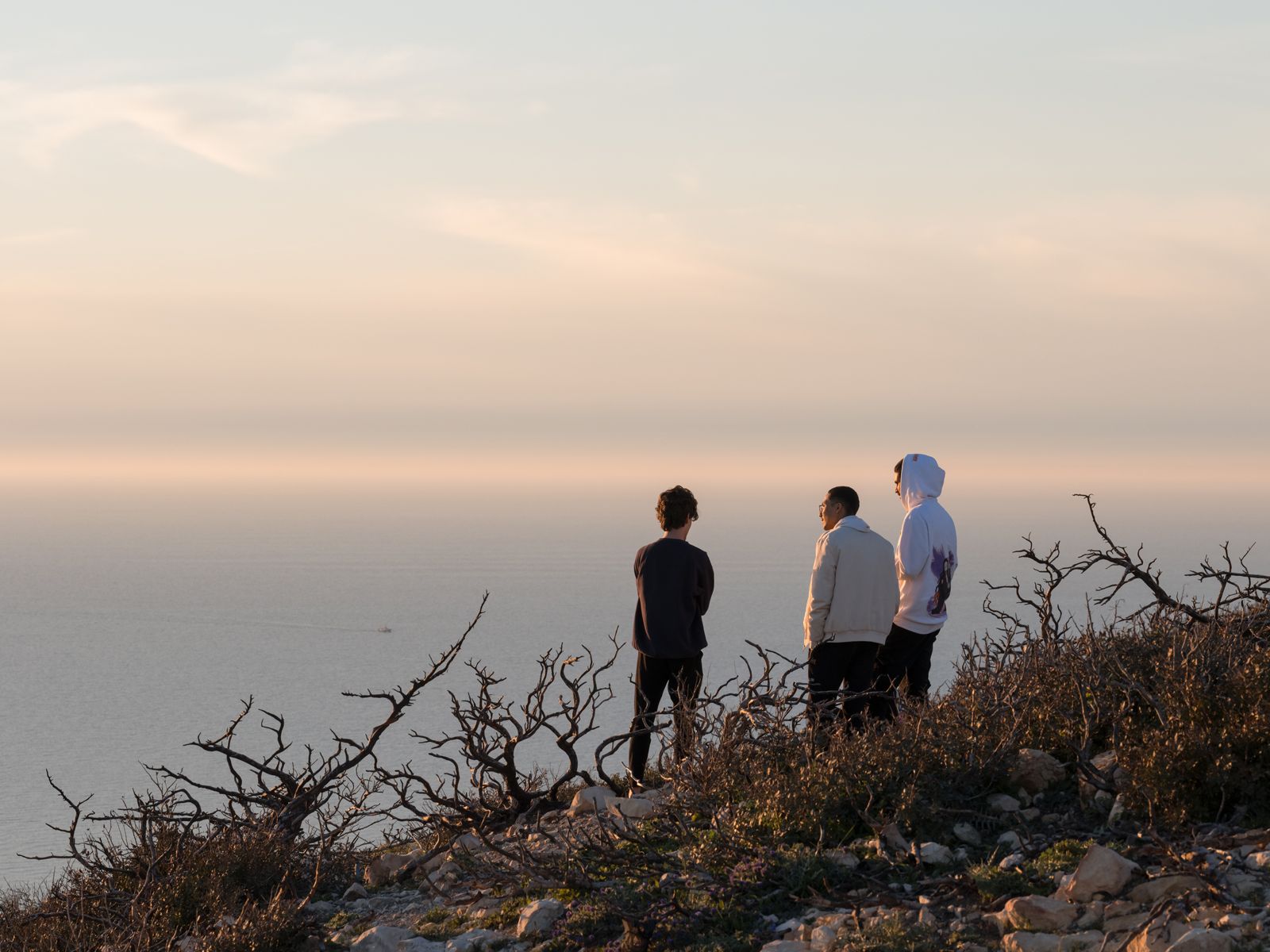 Mohamed, Amit, and Aymen on Cap Blanc, Tunisia, 2023